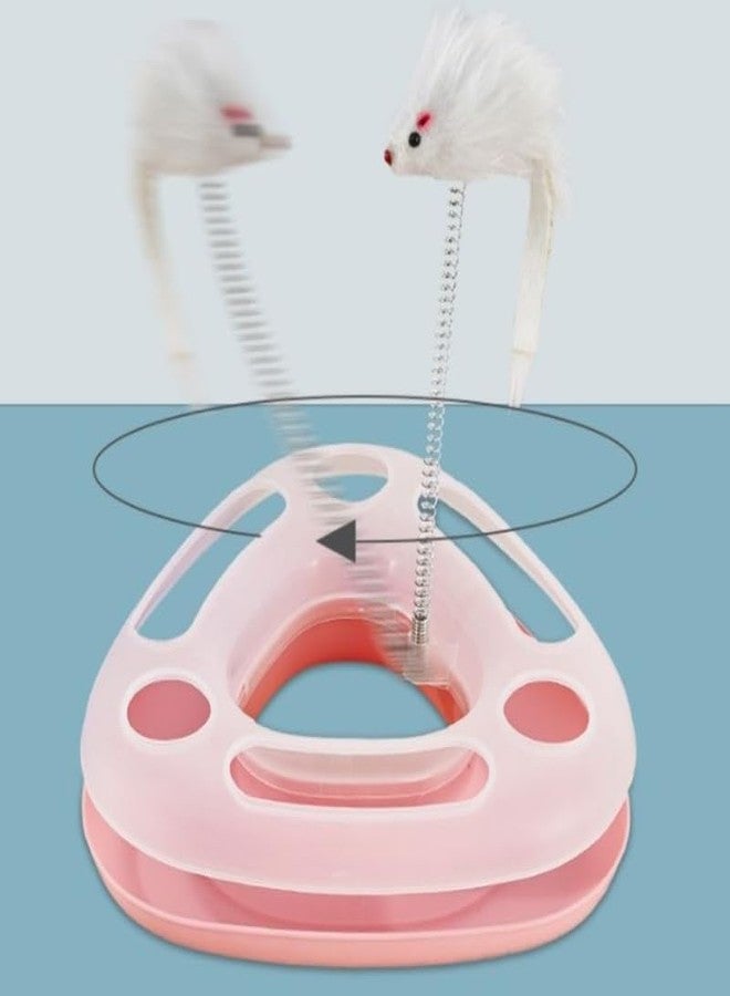 KittuPet KittPet Cat Happy Circle with Ball Bell and Feather Mouse Attached for Cats and Kittens (Color May Vary) | - Image 3